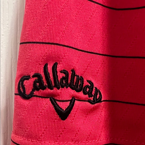 Callaway Red Polo Shirt with Stripes - Picture 4 of 4